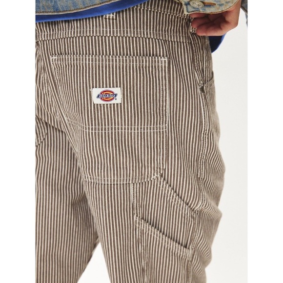 Dickies Garyville Hickory Woven Twill Stripe Brown Carpenter Pants Men 34x30 - Picture 4 of 8